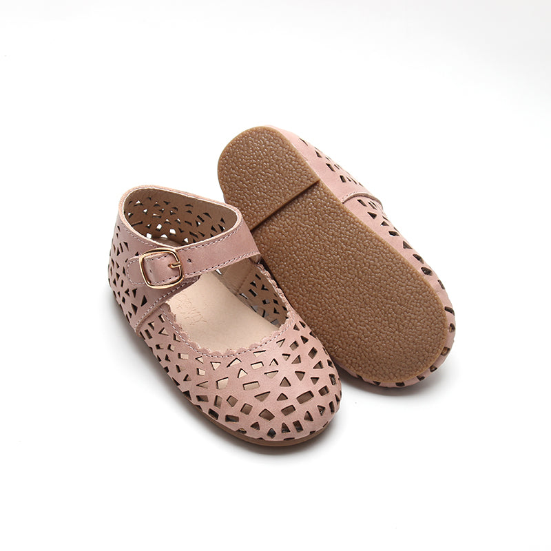 Leather Boho Mary Janes | Color 'Rosewater'