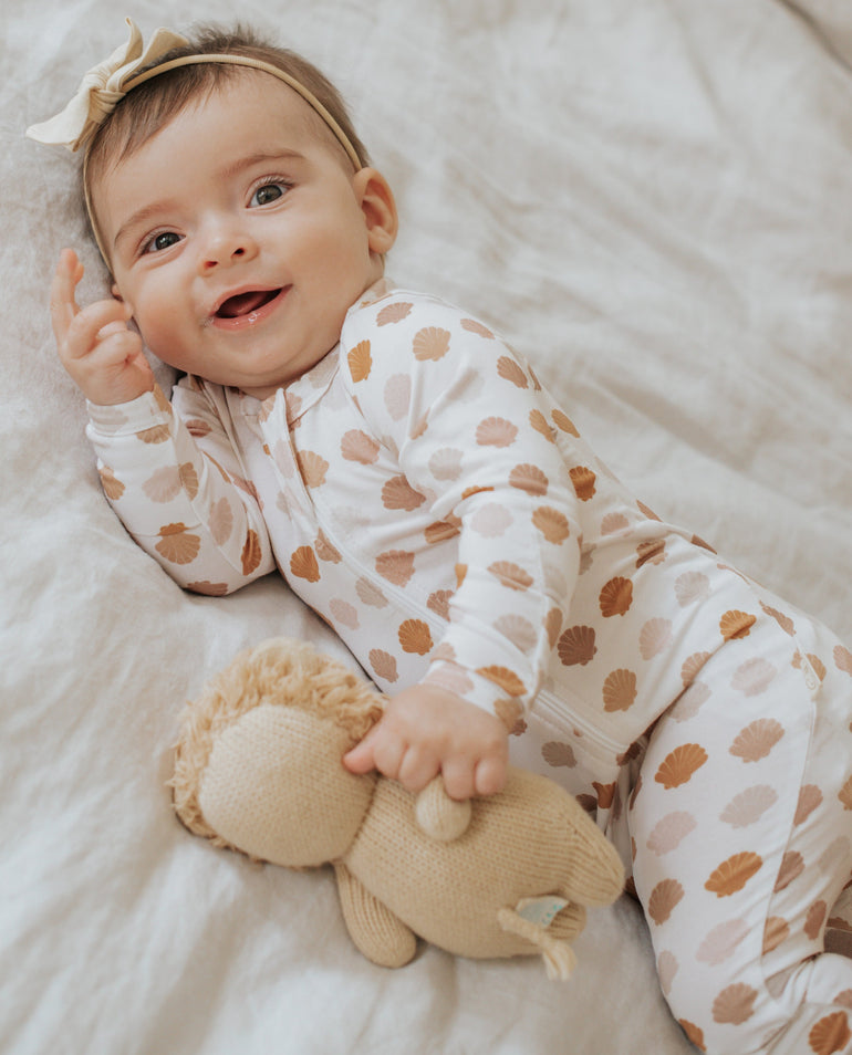 summer pjs for infants Bamboo Zip Pajamas