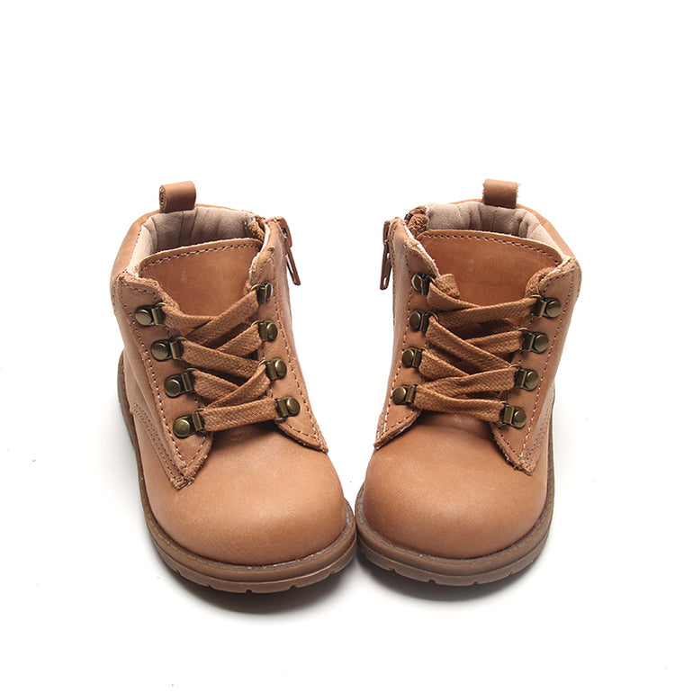 Sand Color Booties Leather Combat Booties 'Sand' | Baby and Toddler – Consciously Baby