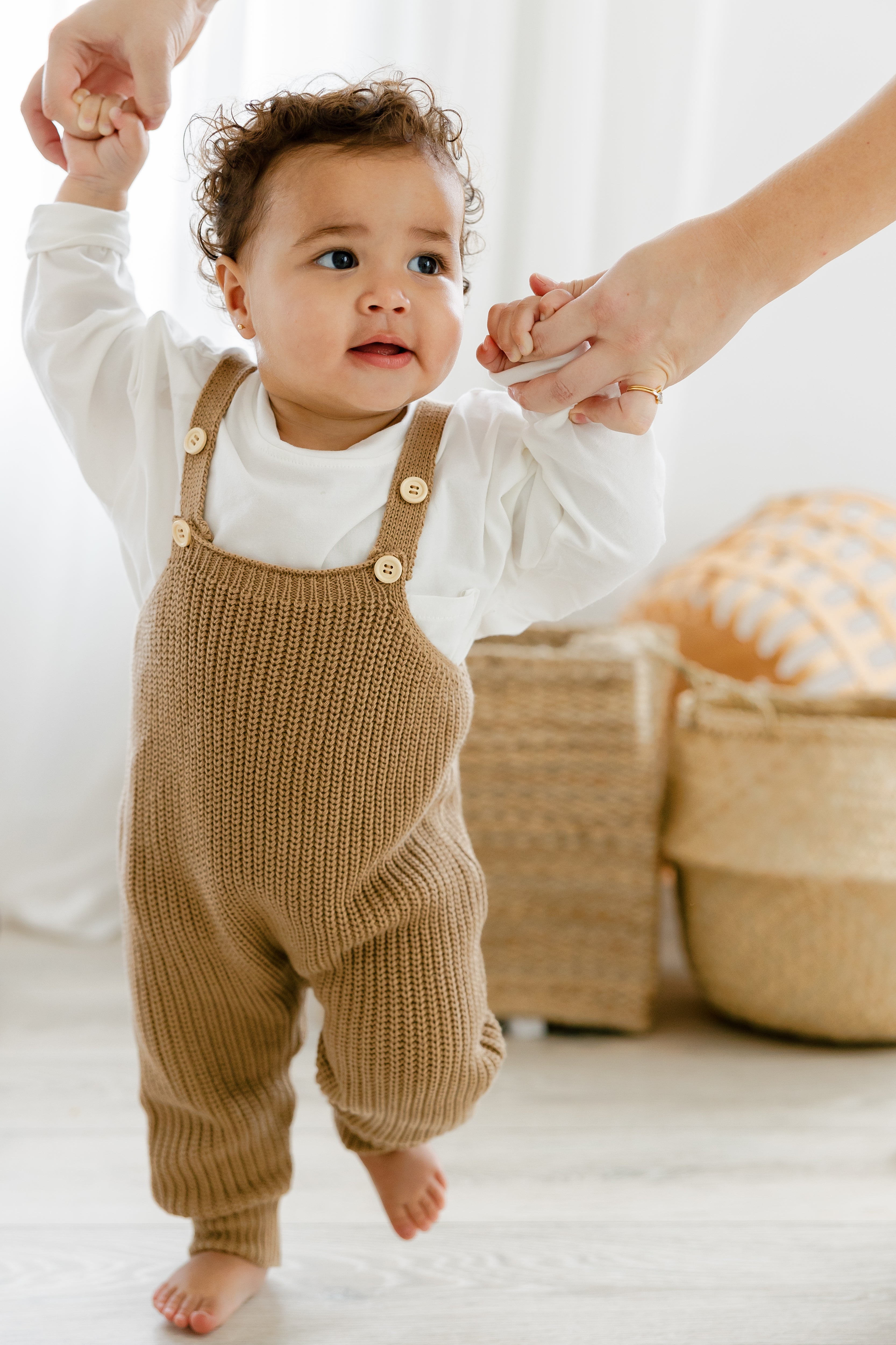 Baby boy knit overalls on sale