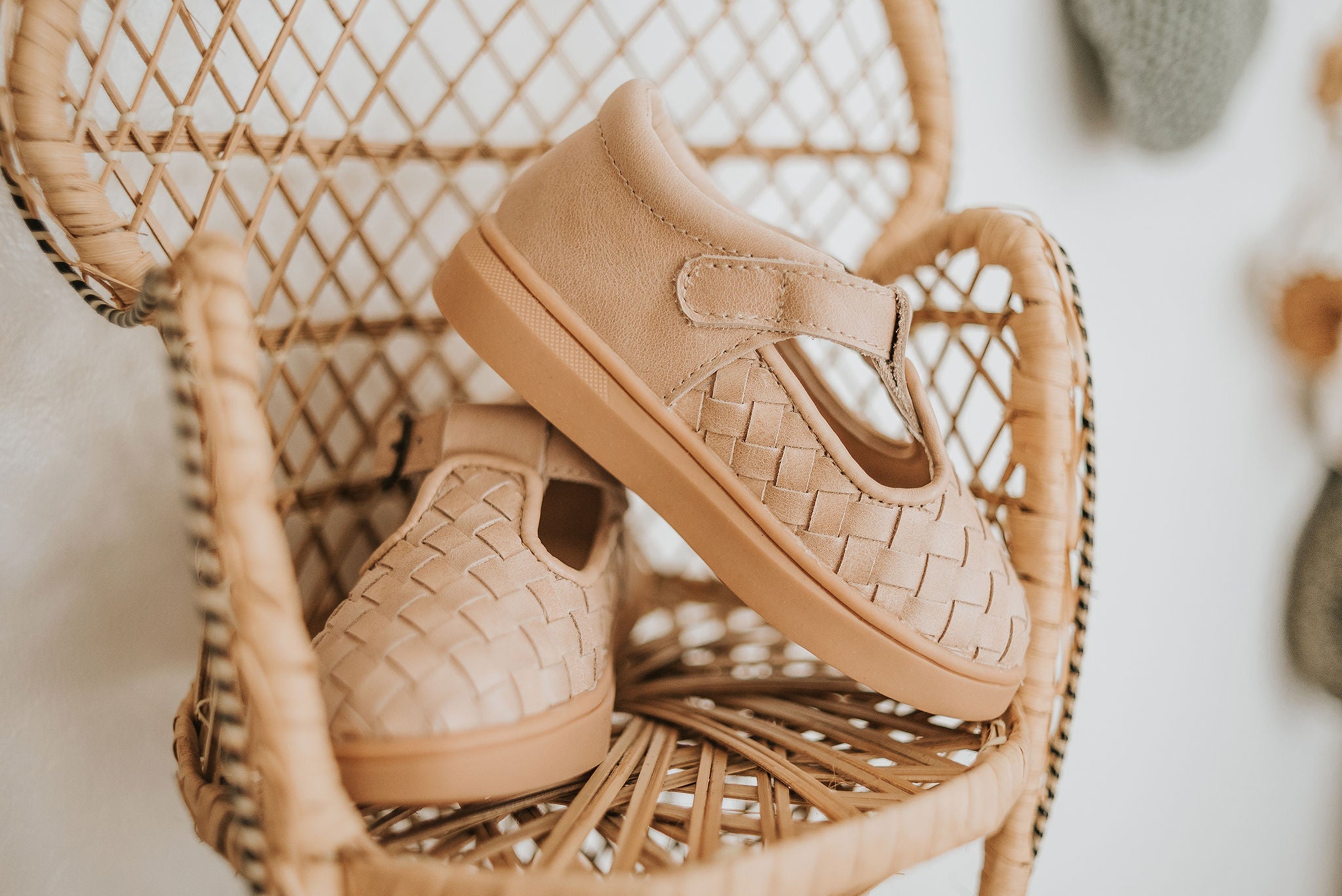 Stone' Leather Toddler Woven T-Bar Shoes | Hard Sole – Consciously
