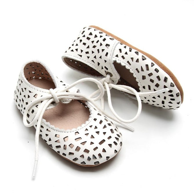 Leather Boho Mary Janes | Color 'Cotton' | Soft Sole