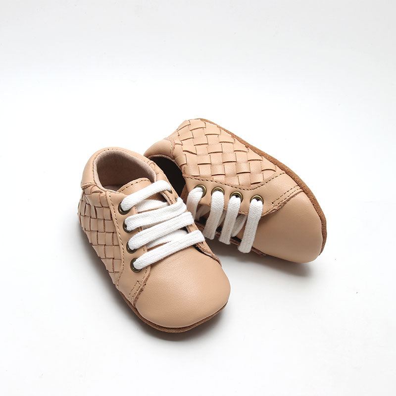 Leather Woven Sneaker | Color 'Honey' | Soft Sole
