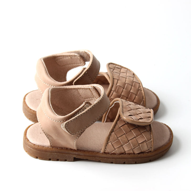 Leather Woven Sandal Color Stone Hard Sole Consciously Baby