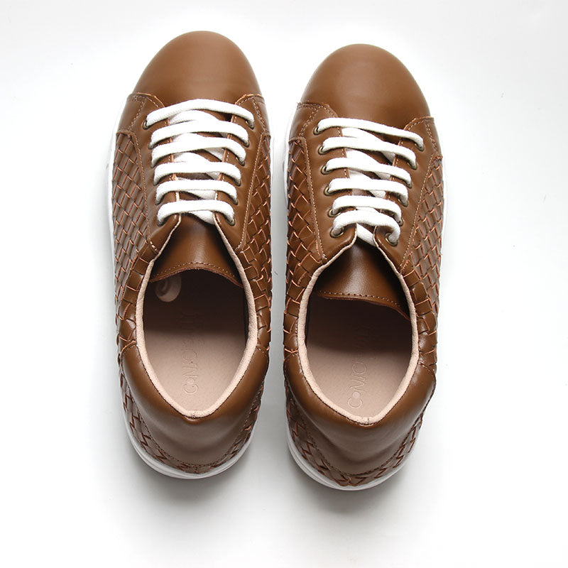 Woven leather hot sale sneakers womens