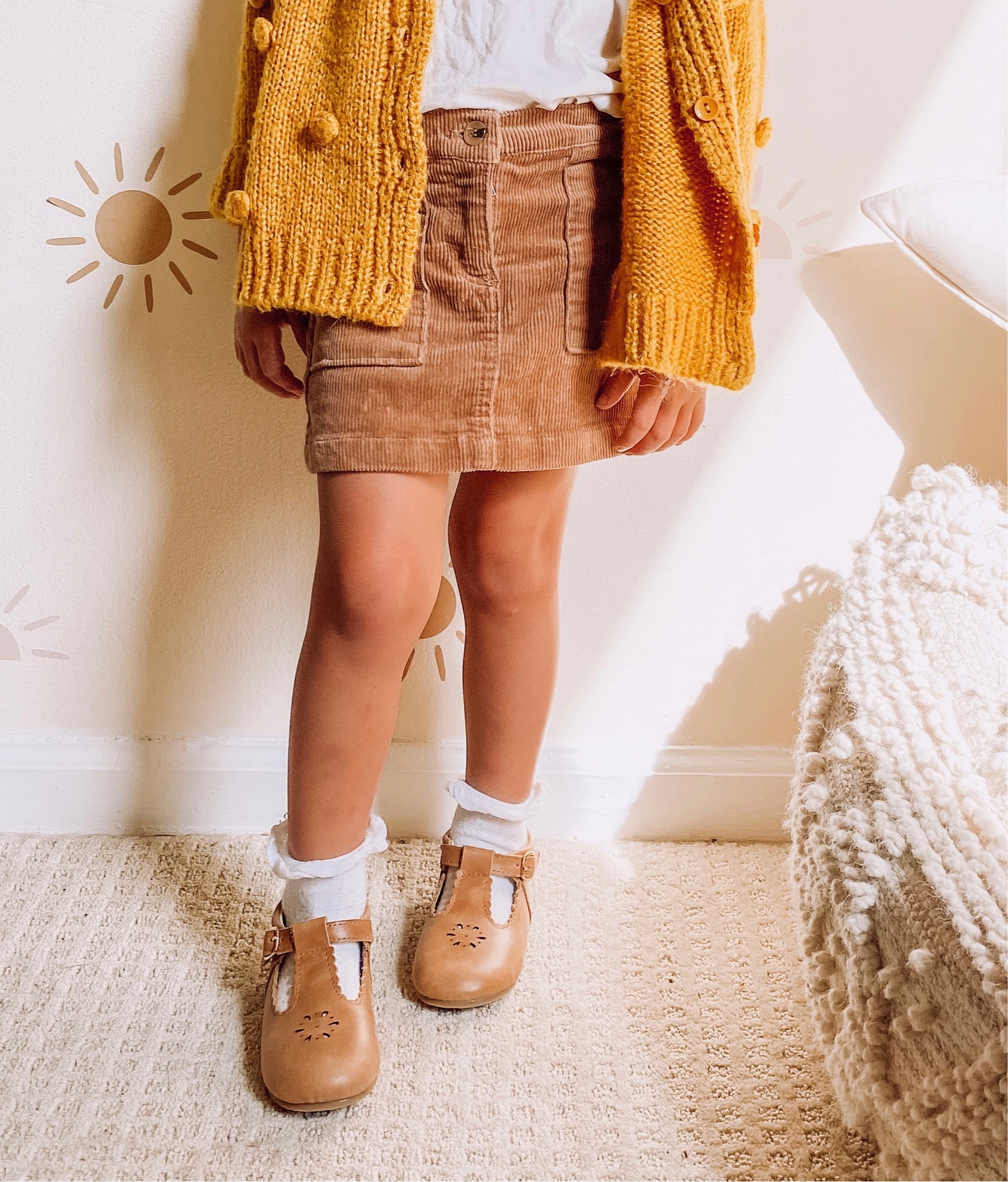 Toddler Leather Petal T-Bar | Color 'Aged Camel' | Hard Sole Toddler Leather Petal T-Bar | Color 'Aged Camel' | Hard Sole